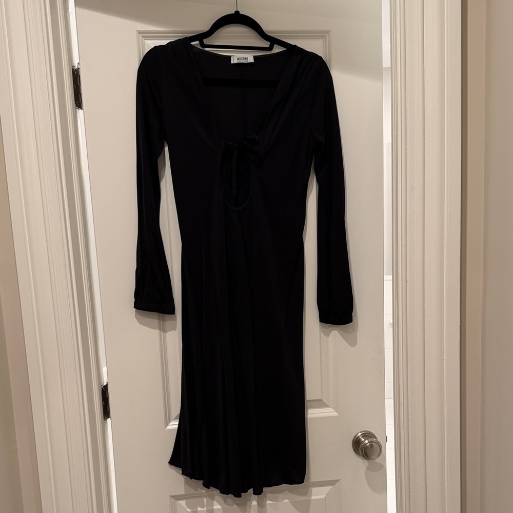 Moschino Elegant Black Long Sleeve Dress